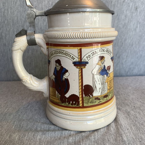 German beer stein with lid used