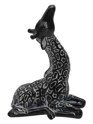 Table decorative giraffe polyresin black new 16x8x21 cm
