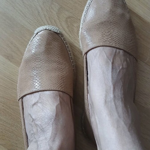 Cuplé women's beige espadrilles used, size 39, embossed design
