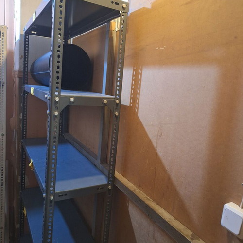 Dexion shelves used, 1.20m x 40cm and 2m x 90cm, 27 shelves total