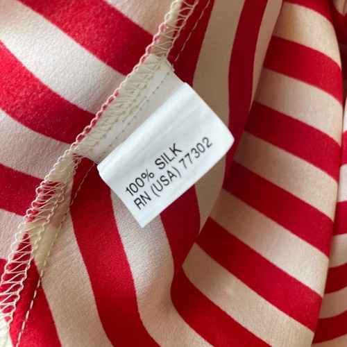 Women's silk short-sleeve blouse Zara like new, beige and red