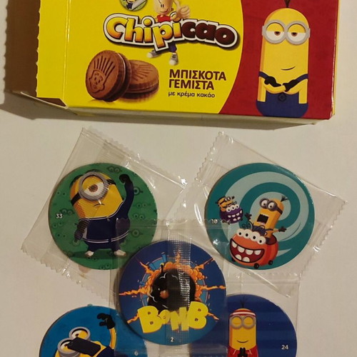 Chipicao caps like new with Minions and Angry Birds theme, set of 5