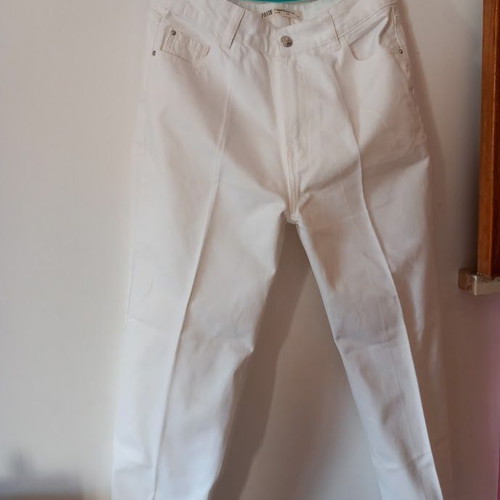 Pink Woman white denim women's pants new, size 40