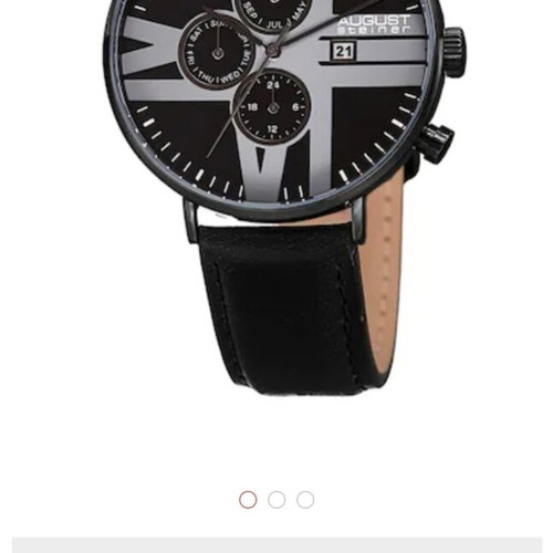 August Steiner men's watch new with black leather strap