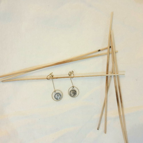 Handmade earrings with coin new