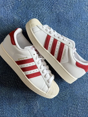 Adidas Superstar II sneakers size 42, new, white and red