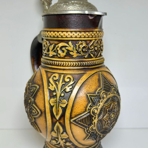 Vintage German ceramic jug medieval style like new