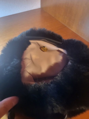 Fur handbag, black