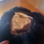 Fur handbag, black