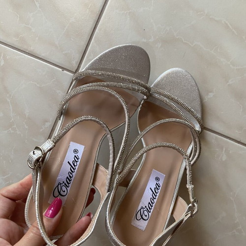 Silver Heels like new, size 36, sandals