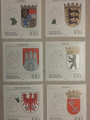 Γραμματόσημα Γερμανίας καινούργια, πλήρης σειρά 6 τεμαχίων 1992