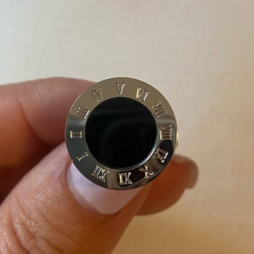 Stainless Steel Ring with Roman Numerals, Adjustable, New