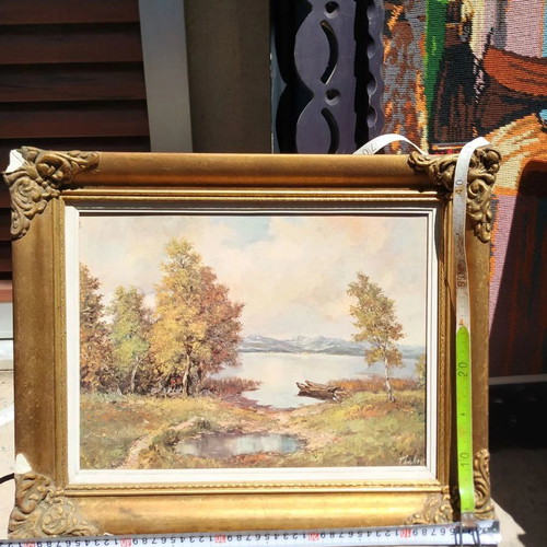 Signed painting 45x52 with precise classic frame like new