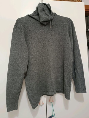 Μπλούζα H&M γκρι λεπτή μεταχειρισμένη με ψηλό γιακά και κορδόνι
