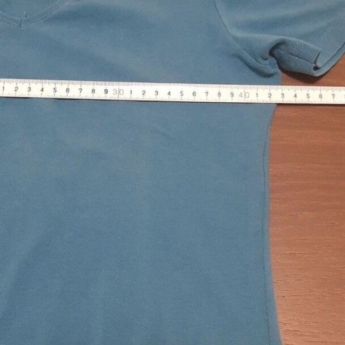 Turquoise short-sleeve top new, elastic fabric
