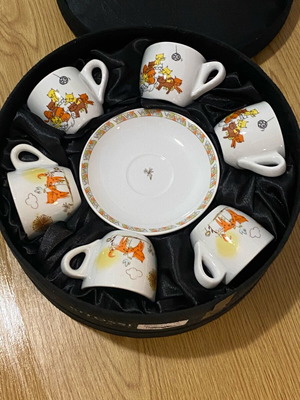 Bitossi Home set of 6 vintage coffee cups with cats new