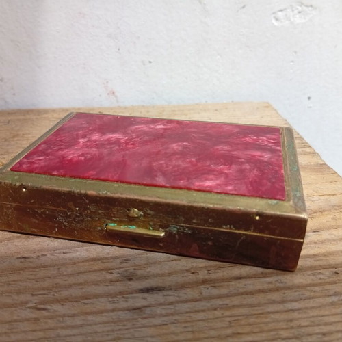 Music Box Powder Compact metal 9/6 cm used