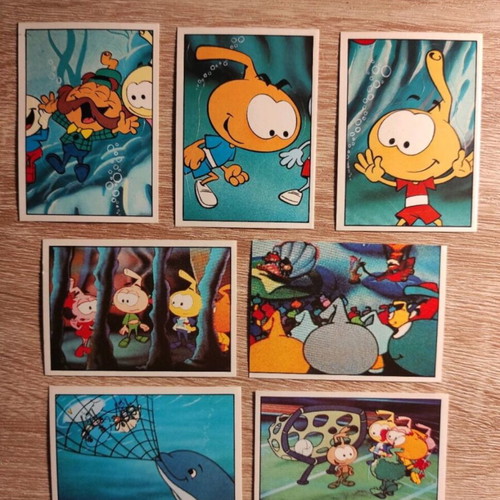 Panini Snorky 1985 stickers used, set of 7 pieces