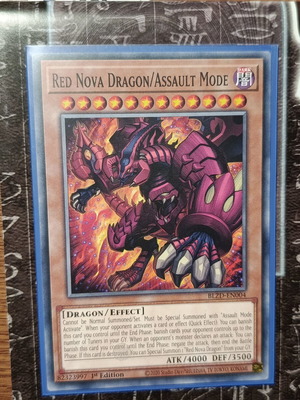 Red Nova Dragon/Assault Mode card like new with Ultra Pro sleeve