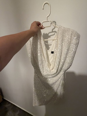 Zara sequined dress white like new, size L