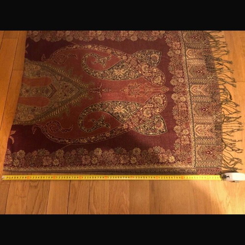 Vintage women's scarf like new, gold-red with oriental style