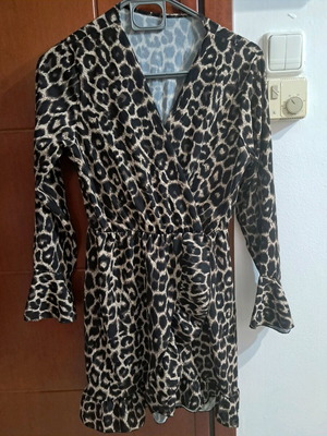 Leopard print mini dress like new, size S/M