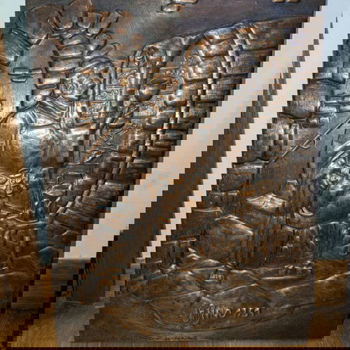 Медна картина употребявана, сцена от средновековието