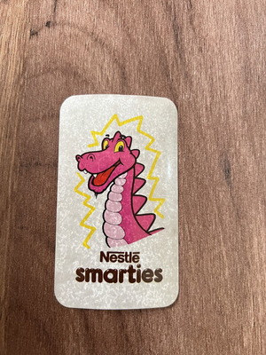 Smarties sticker used, rare 90s collectible