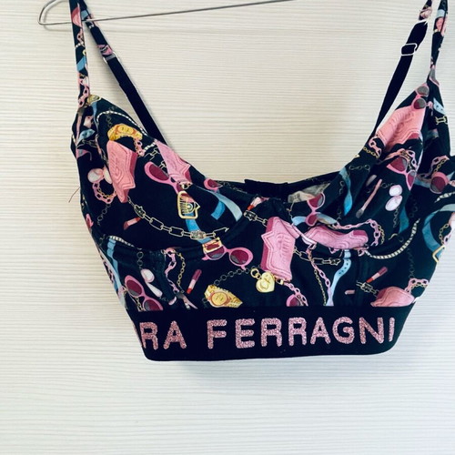 Chiara Ferragni top elastic like new, black multicolor size M