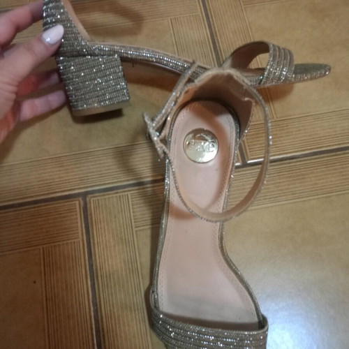 Exe gold sandals like new with low heel