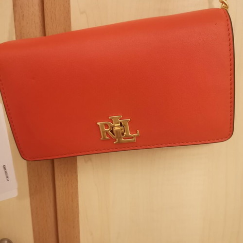 Ralph Lauren crossbody bag, orange leather, new with tag