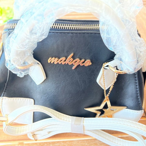 Bag black and white new with large and small handles