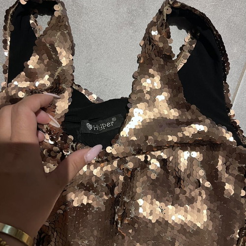 Bronze sequin dress, sleeveless, medium size