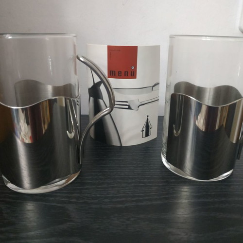 Menu tea glasses made of stainless steel new, set of 2