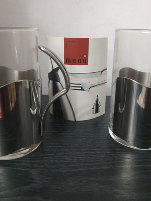 Menu tea glasses made of stainless steel new, set of 2