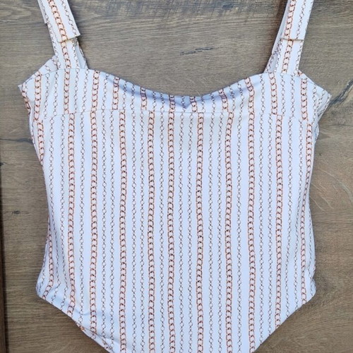 Nicholas one piece swimsuit new, cream color, size L, chains print