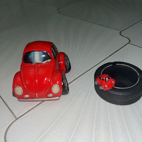 Beetle piggy bank and ashtray new, made of resin