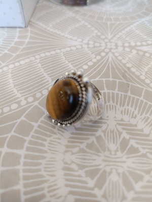 925 Silver ring with tiger's eye
