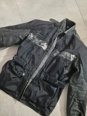 Dainese motorcycle jacket used, black and gray fabric