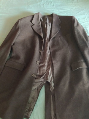 Men's dark gray coat knee-length like new XL