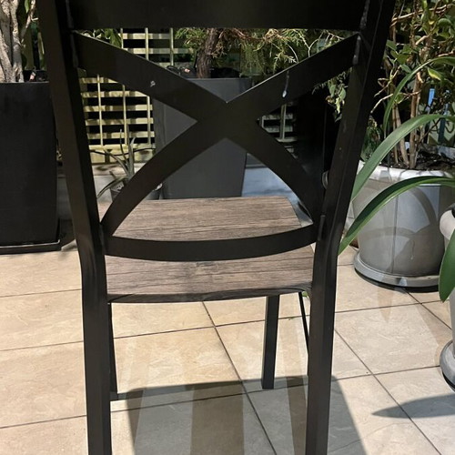 Iron chair, height 85 cm, width 40 cm