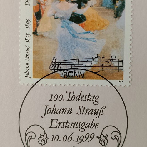 1999 German stamp first day cover Bonn, mint block of four