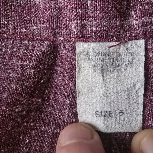 Vintage women's bell-bottom pants 1970, size XXS, burgundy, like new