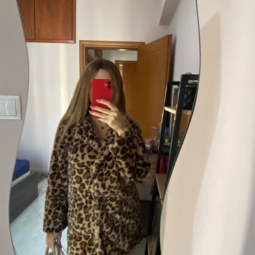 Leopard fur coat Shein extra small, like new, soft texture