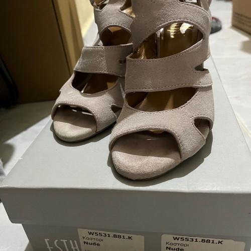 Esthissis sandals used, leather suede, size 36, gray