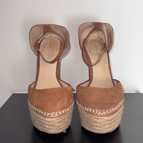 Zara espadrille sandals used, brown tan, size 39