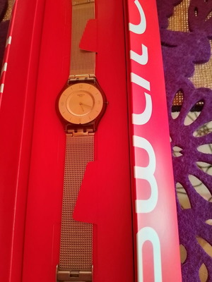 Swatch Metal Knit Again watch like new, silver unisex
