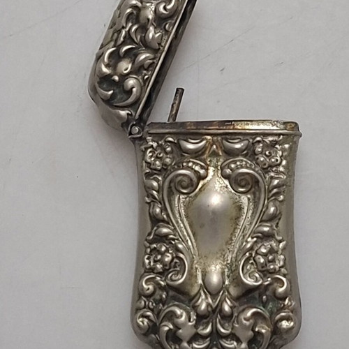 Αντίκα θήκη για σπίρτα Art Nouveau από ασήμι Sterling μεταχειρισμένη