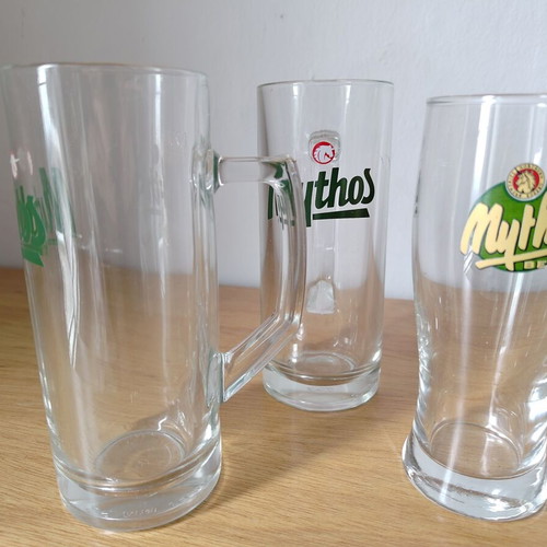 Mythos beer glasses set of 3, like new, 0.25l