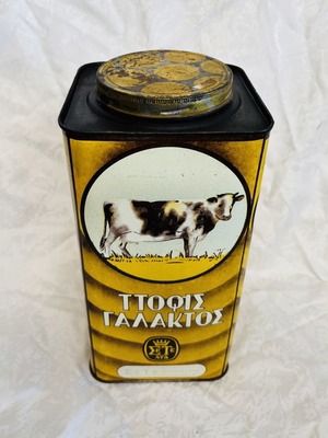 Cypriot Tin Box Used, Rare Collectible from 1960